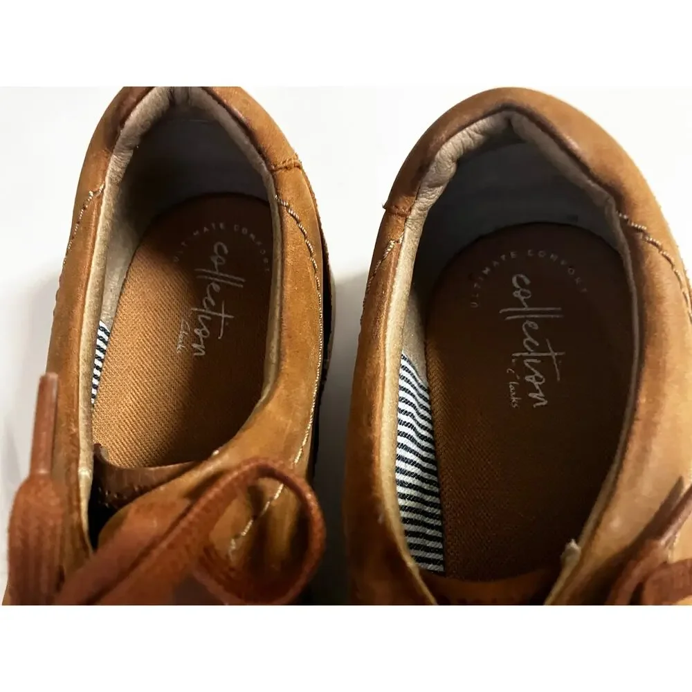 Clarks Collection Men’s 11M Brown Leather Lace Up Casual Shoes Comfort Wear‎